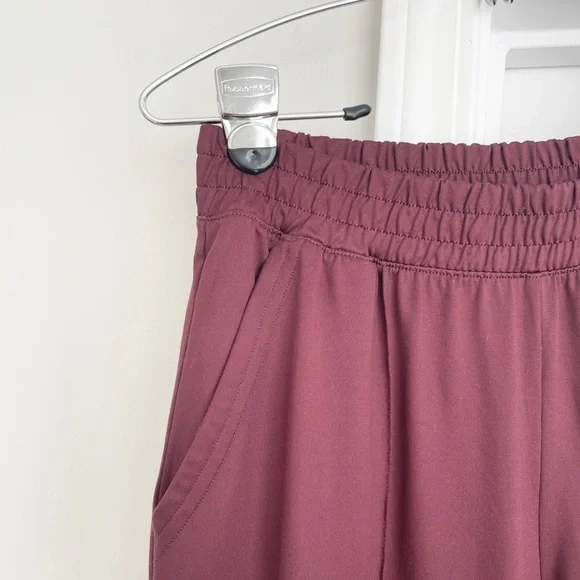 Aerie Offline Wide Leg Pants Burgundy - Picture 2 of 7